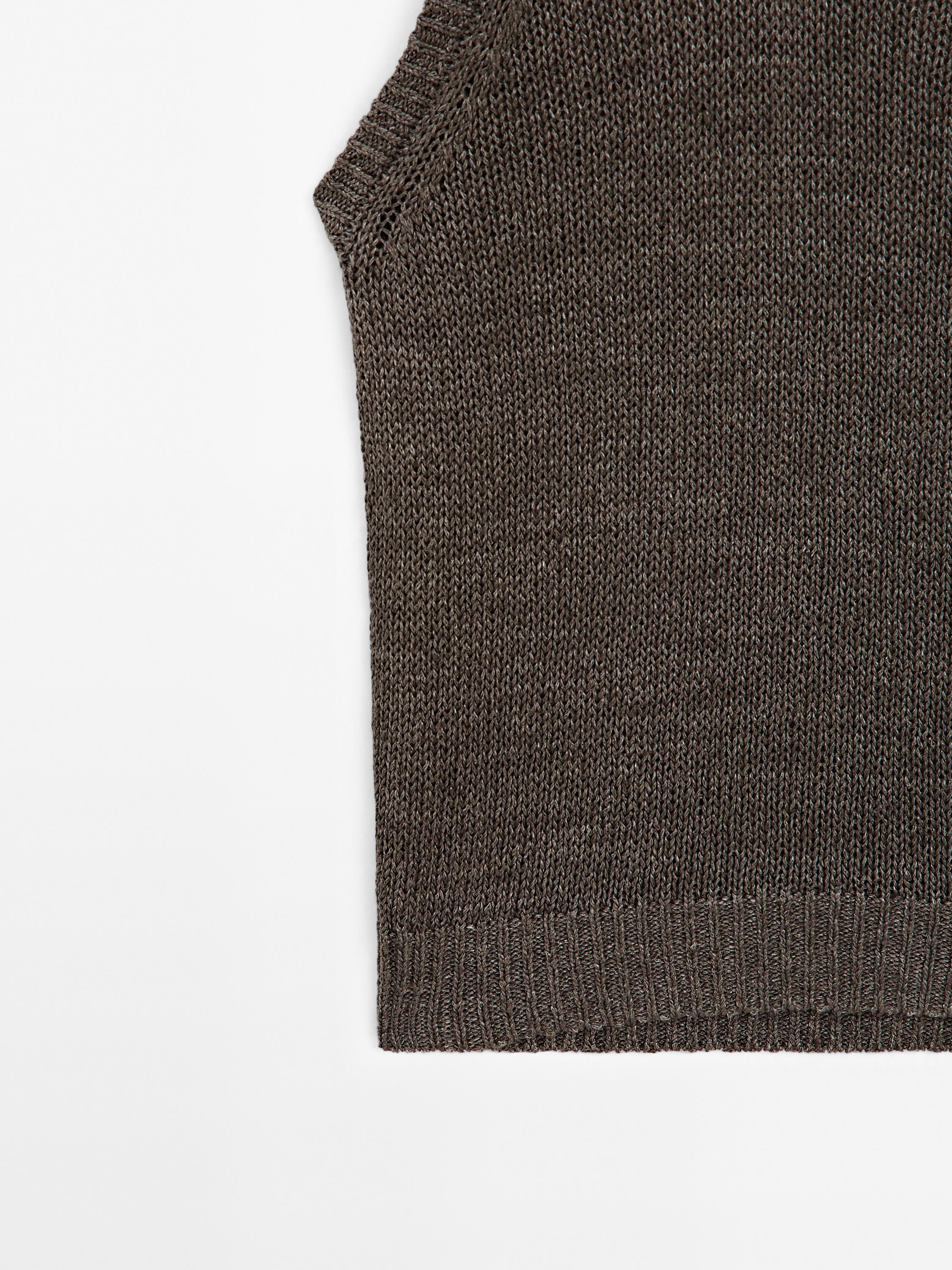 100% linen knit top